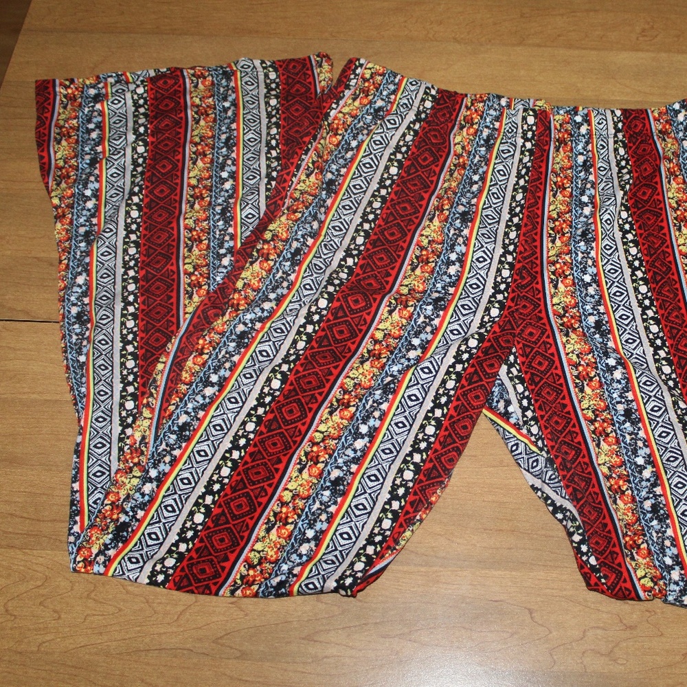 Multi pattern striped yoga pants